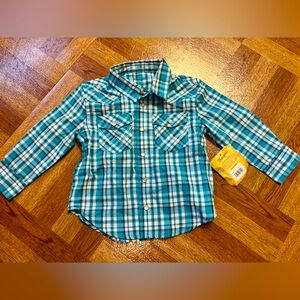 Wrangler 3T pearl snap long sleeve button up